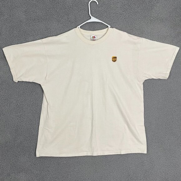 Vintage UPS Brown To The Bone Tee 2XL White Cartoon Dog Short Sleeve Tee - Picture 2 of 10